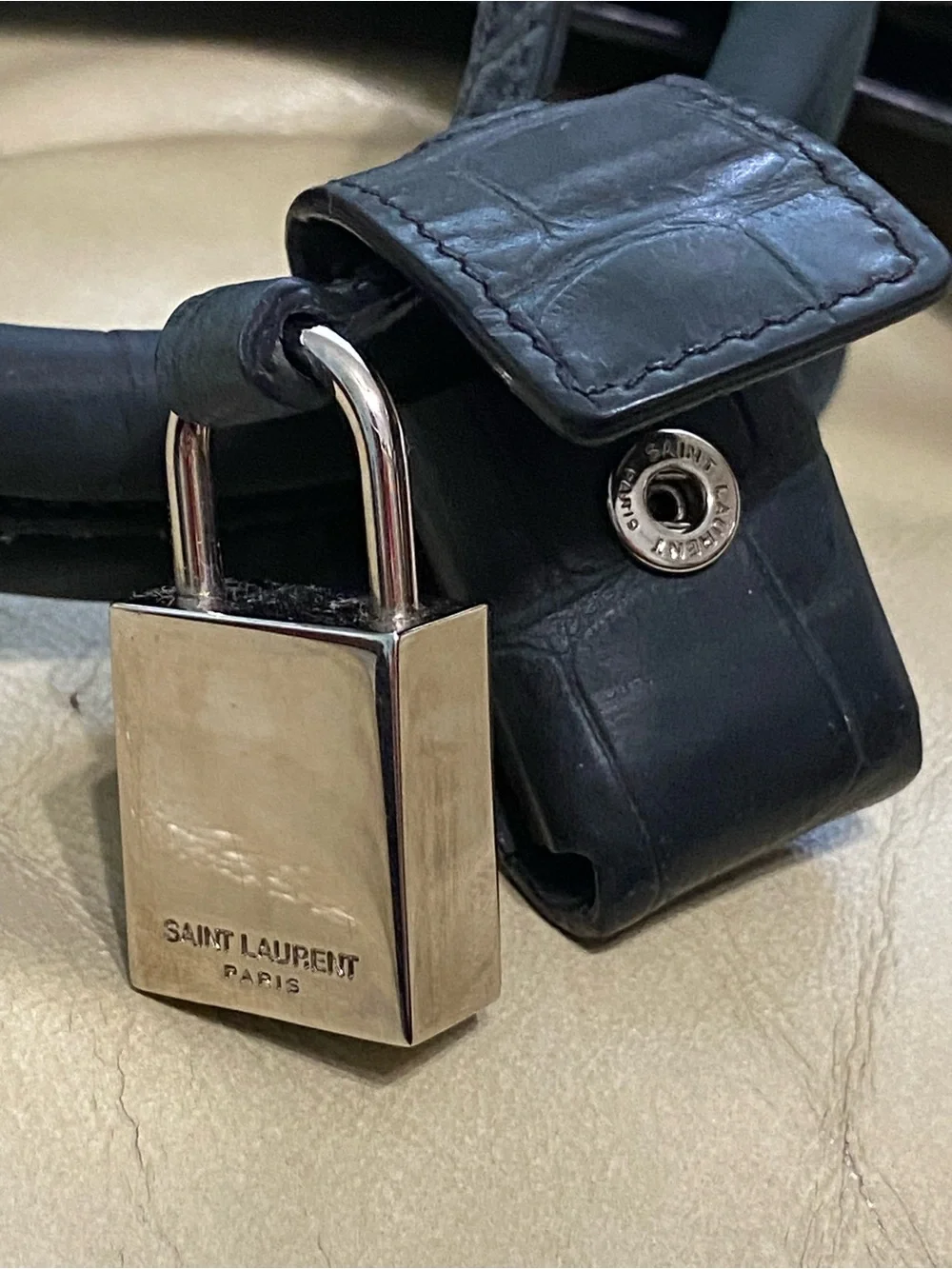 COA Saint Laurent Sac de Jour Tote Black Leather Satchel Bag Crocodile